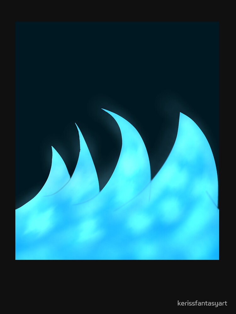 Glowing Blue Wave Anime Aesthetic Design by kerissfantasyart