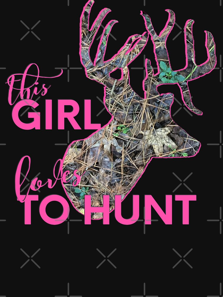 Girl Hunter Pink Camouflage Whitetail Buck Deer, Big Camo Buck Head, Deer Hunting Design by LifeCrush
