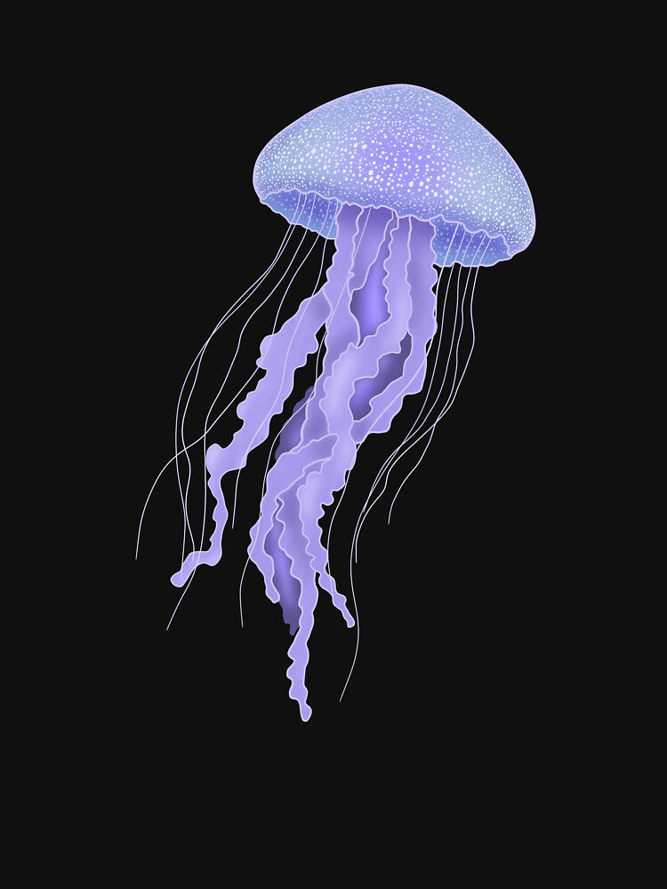 Pastel Jellyfish Illustration - Minimal ocean aesthetic art by ZizoaArt
