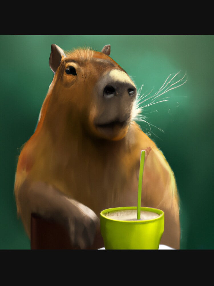 Capybara Drinking Tea by CatPaintStore