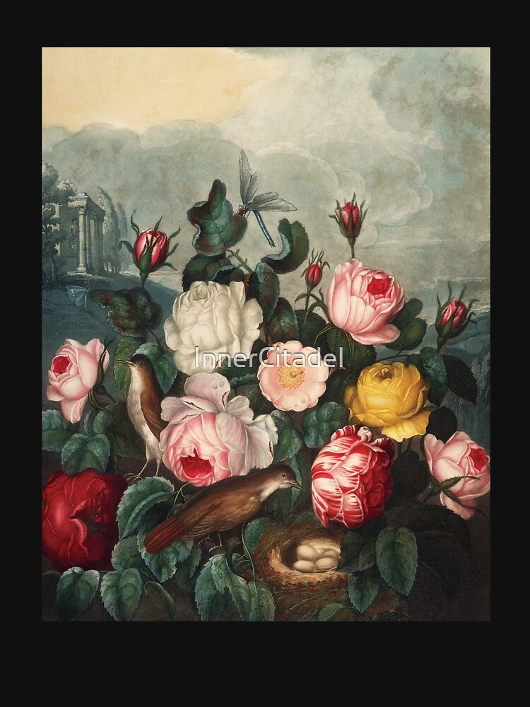 Vintage Roses Botanical Flora Painting by InnerCitadel