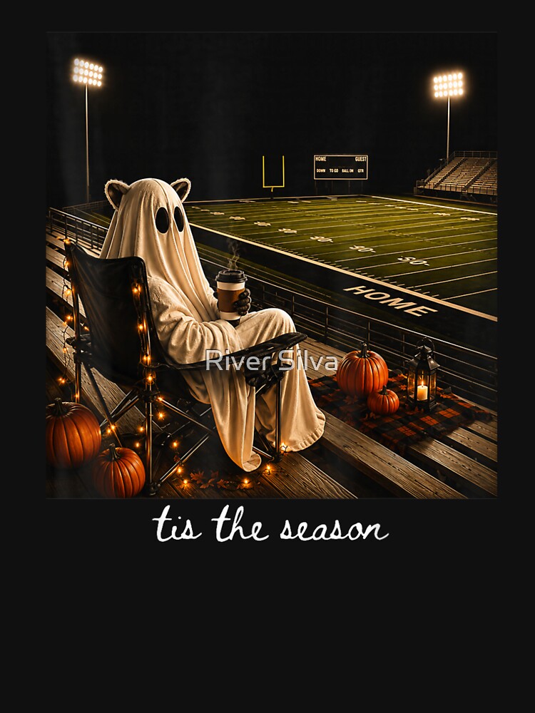 Tis The Season Ghost Football Tailgate Cozy Autumn Night Vibes by River Silva