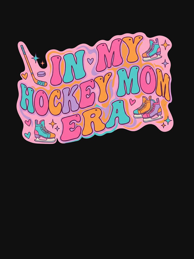 In My Hockey Mom Era - Retro Groovy Wavy Text Sports Mom by MotivaChic