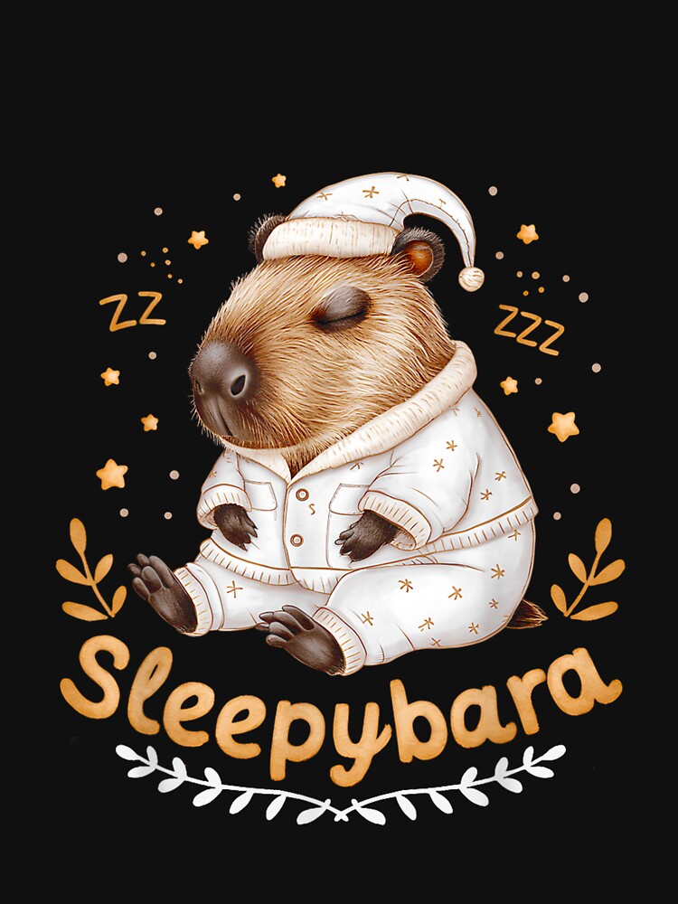 Capybara Official Sleep Pajamas Nightgown Sleepybara Rodents Art for Men Women Kids , Capybara Gift Lover by DZIRI NAJAT