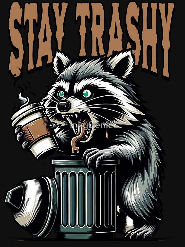 Stay Trashy - Trash Panda - 80's Vintage Retro Aesthetics Gift by InkyGenies