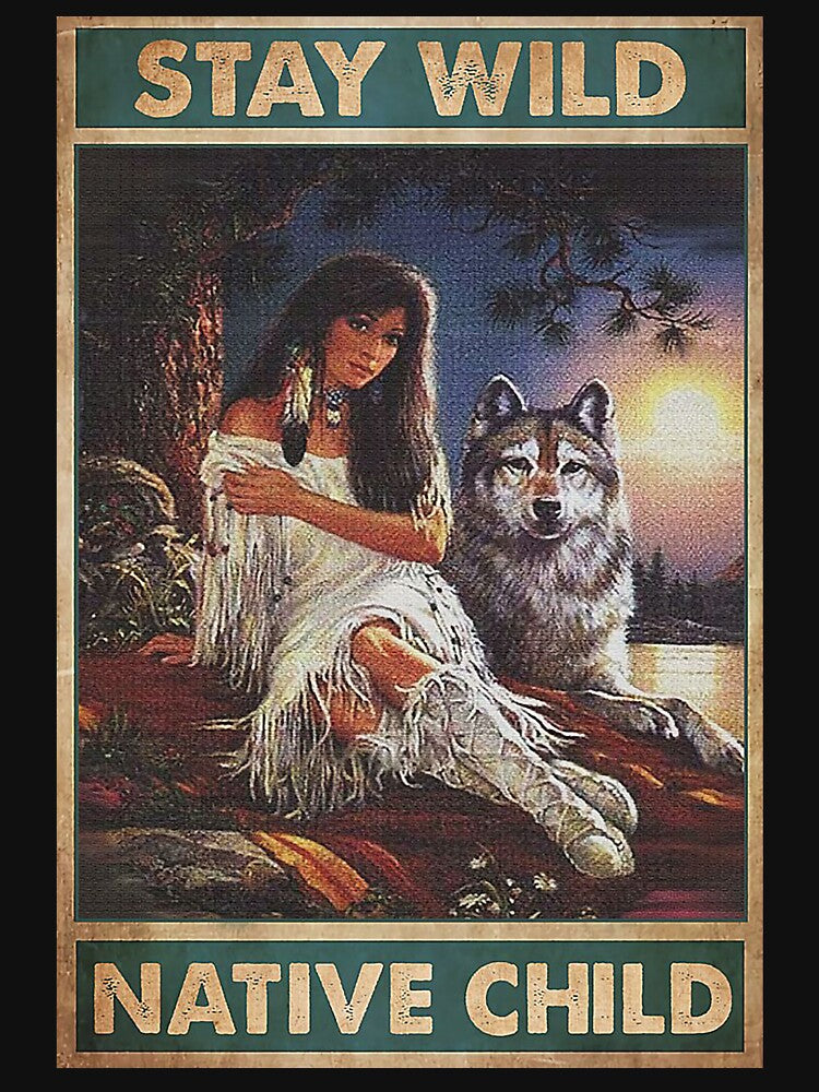 native american woman Stay wild native child by KravecUziel