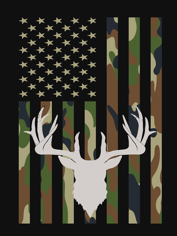 Hunting Camouflage Camo American Flag Deer Head by ibra2712
