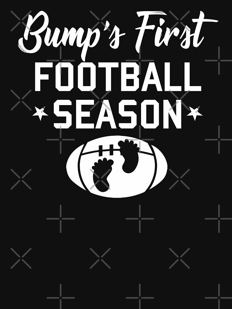 Bumps first football season funny baby's footprints on the ball graphic by alenaz