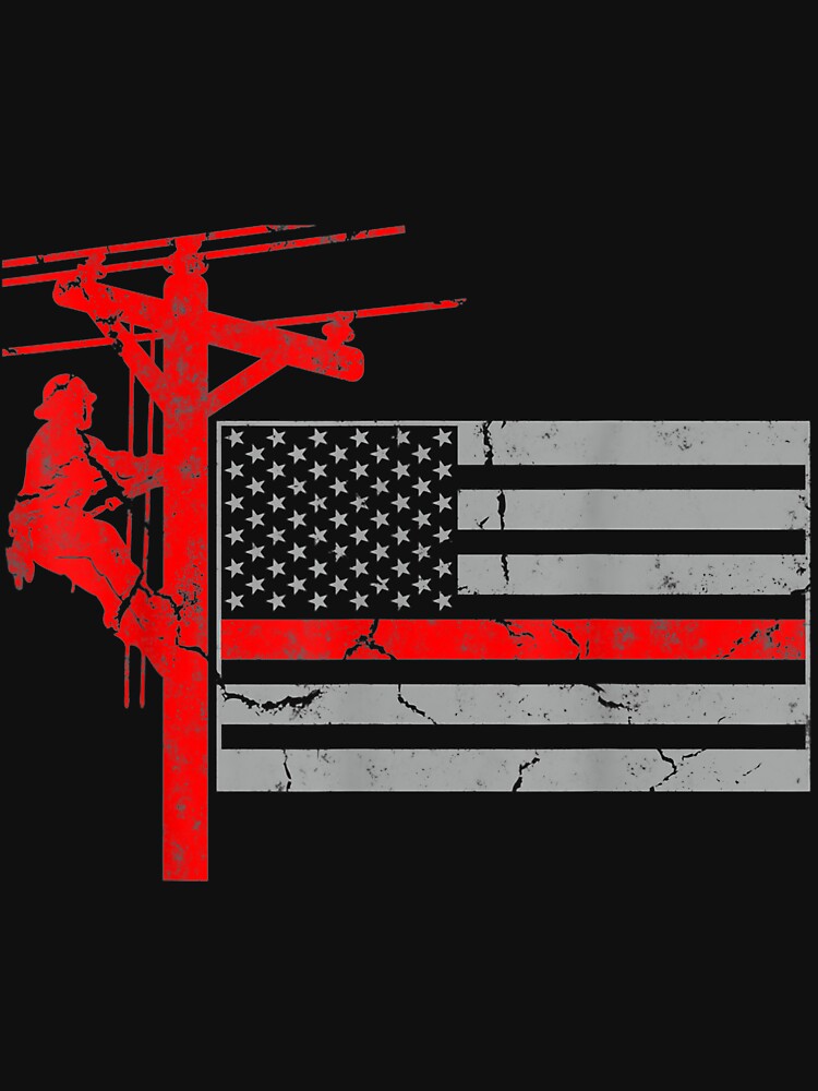 Patriotic Lineman American Flag by maudean