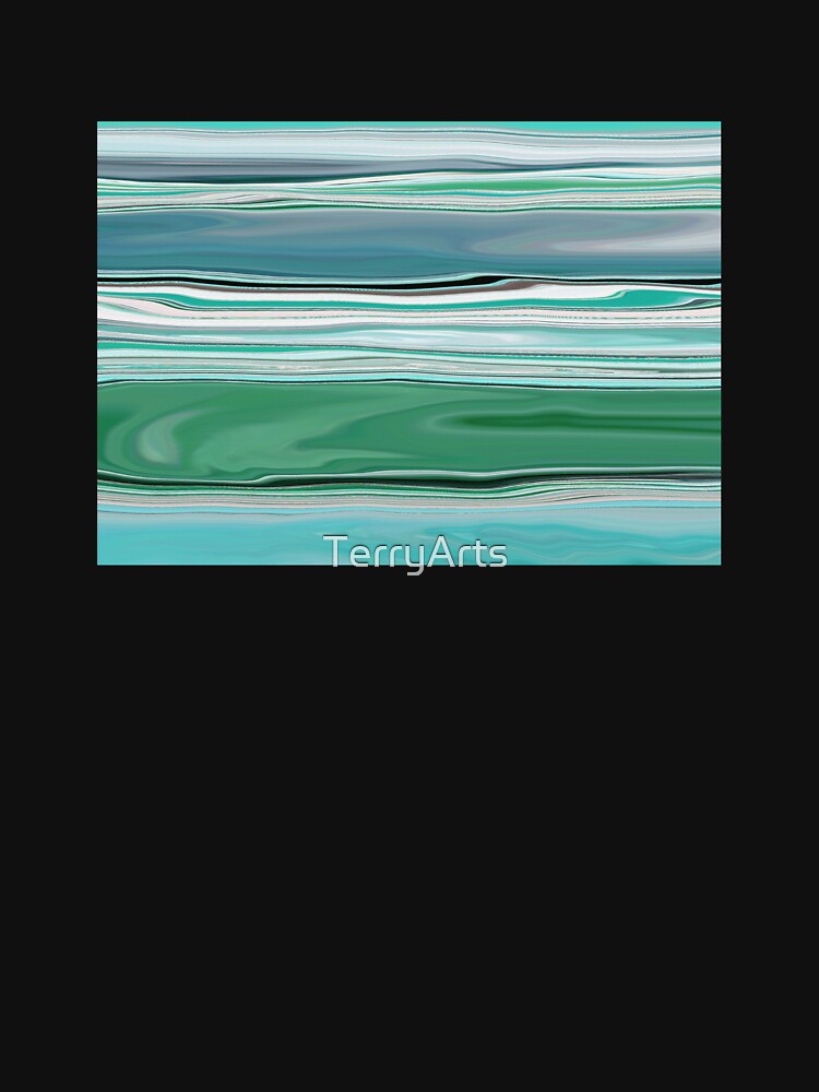Ocean Abstract Horizontal Stripes Beachy Vibes Beach House Décor Art 4 of 20 by Beachy