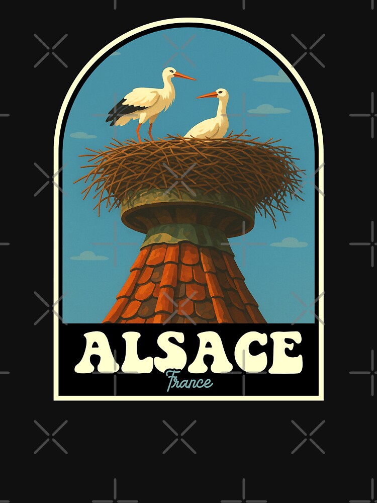 Alsace France Storks Vintage Travel Design by JackCurtis1991 Unisex