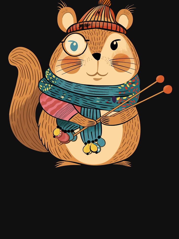 Knitting grandma squirrel by Heneket