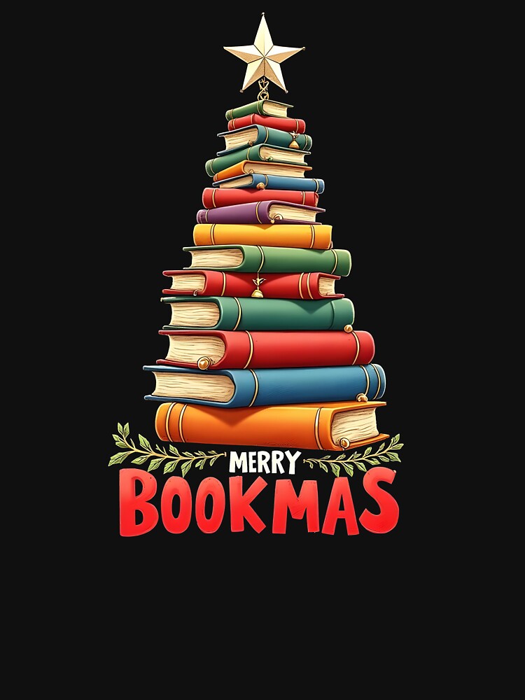 Merry Bookmas Christmas Book Lover by HeadTurningArt