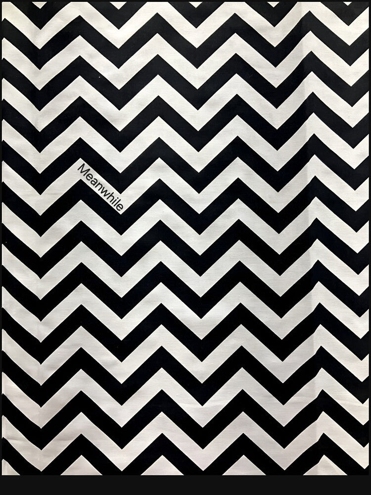 Meanwhile Cryptic Quote Black White Chevron Art by FineArtShirts