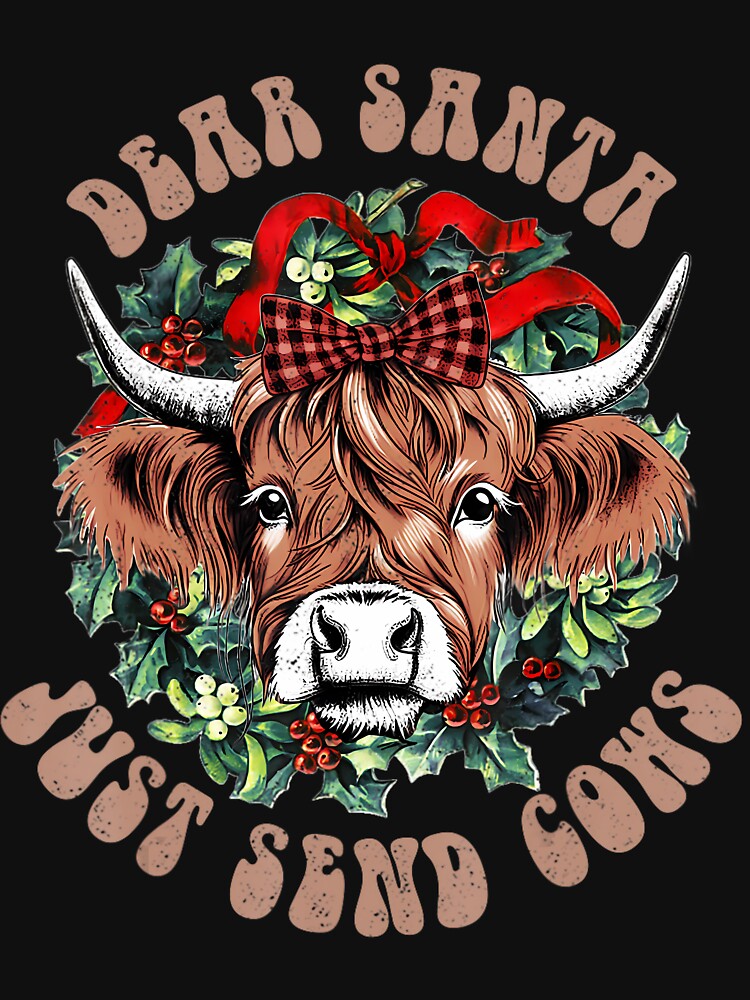Merry Christmas Cute Highland Cow by OdysseyOracle