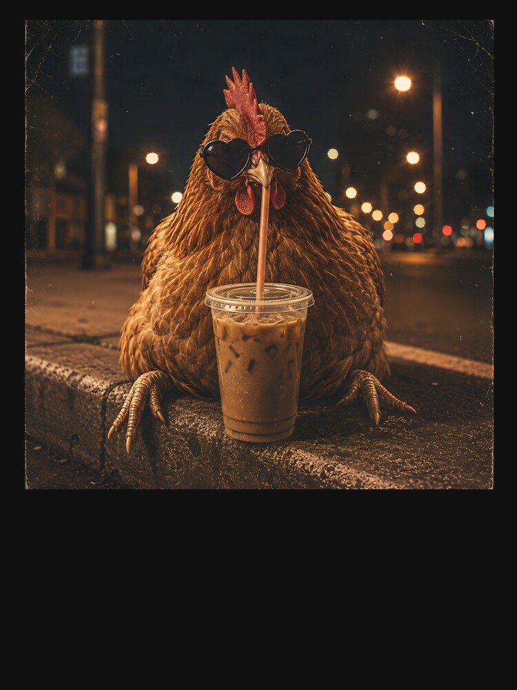 Chicken Drinking Iced Coffee by a-turner-paint