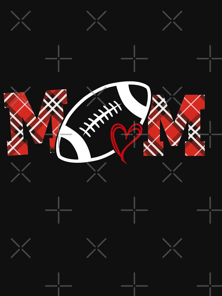 Football Mom tartan Football Love Football Player with heart by shirtscom