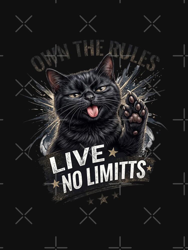 Edgy Black Cat Live No Limits Art by CrystalMineArts