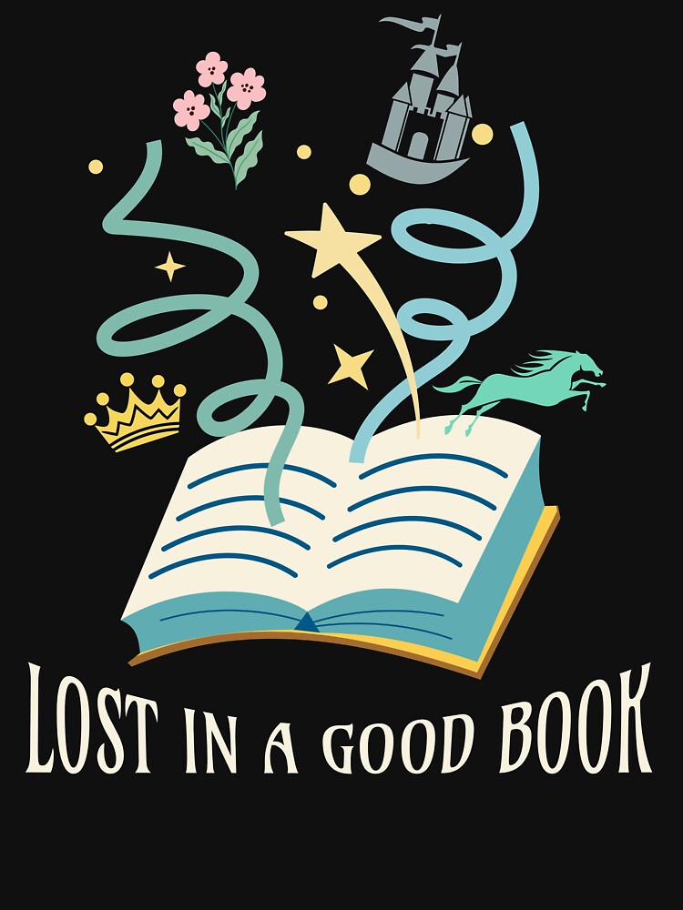 Lost in a Good Book Bookworm by Sachie's Studio