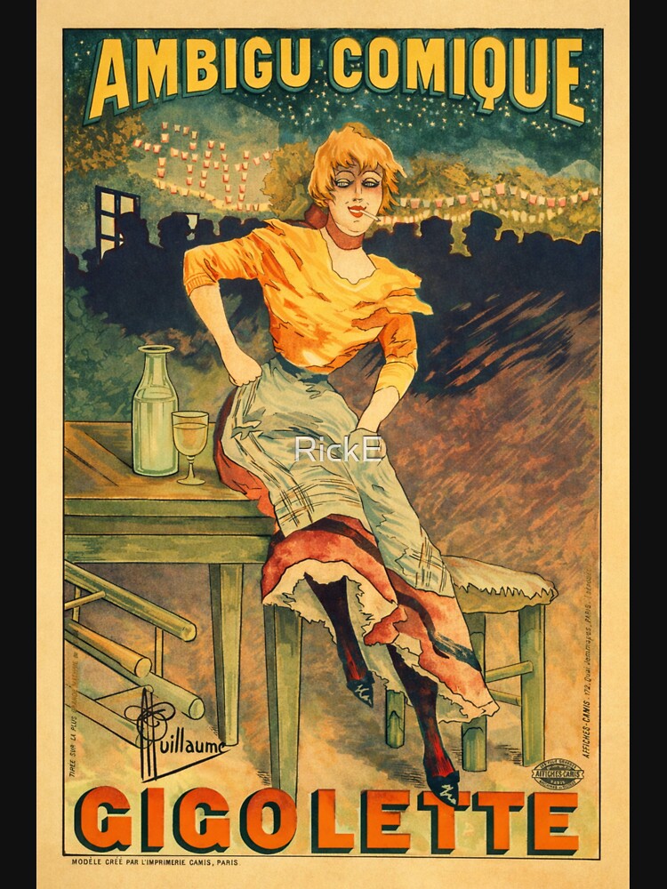 Art Nouveau Poster Vintage Cabaret Woman Retro Art Lovers by RickE