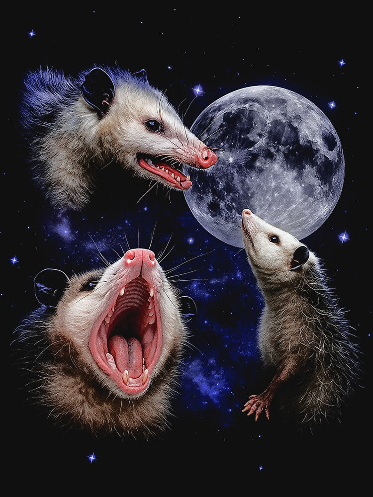 Funny Opossum Howling at Full Moon Shirt by SassCity