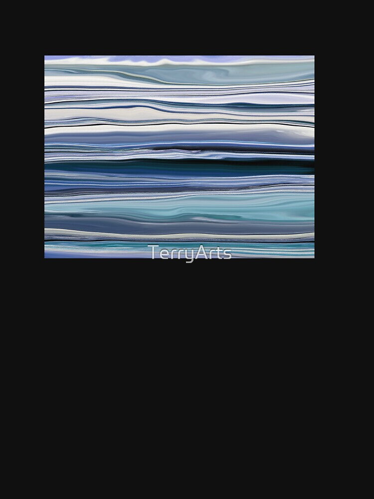 Abstract Ocean Horizontal Lines Coastal Style Décor Beachy Vibes Art 4 of 20 by Beachy