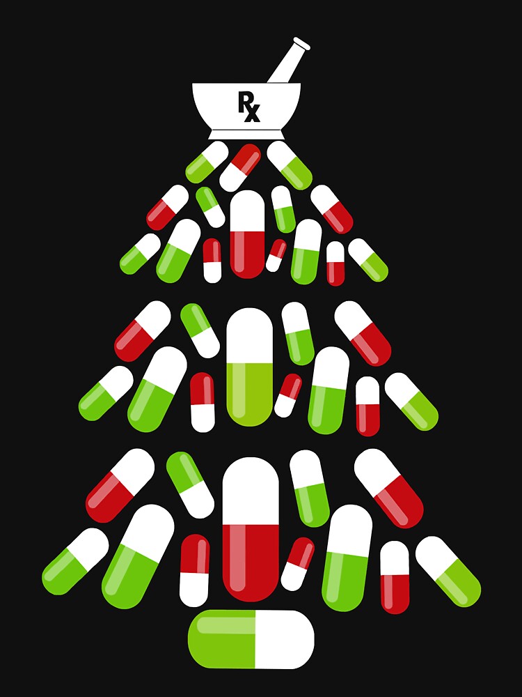 Funny Pharmacy Christmas Tree Shirts - Pharmacist Christmas by PrimitiveTriba