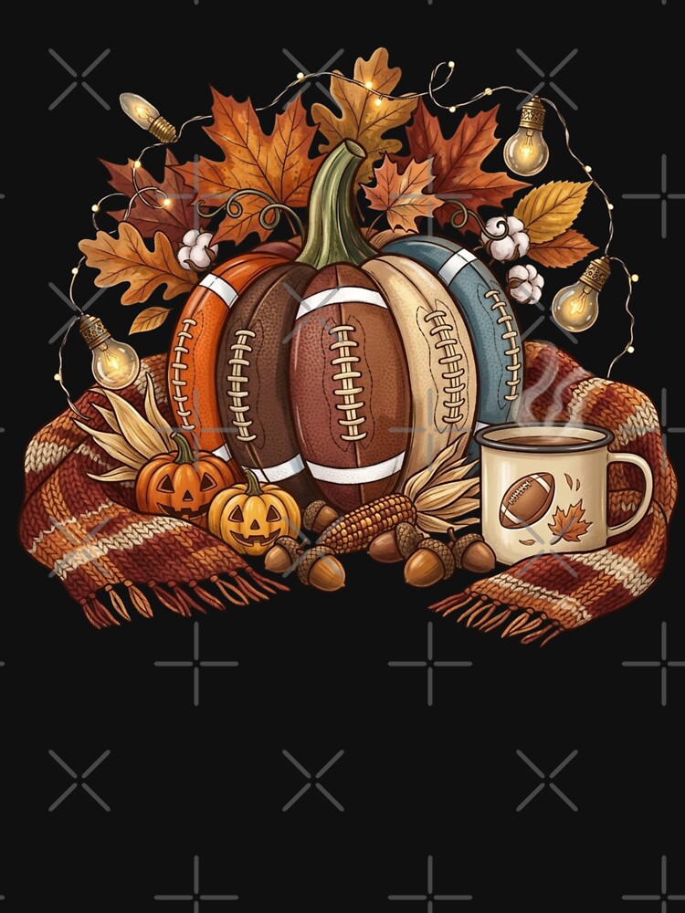 Cozy Autumn Football Pumpkin Fall Season Game Day by CF_VintageDesign