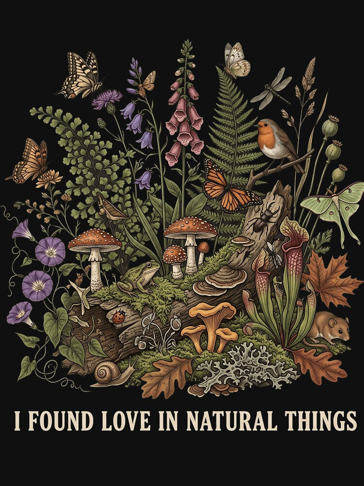 I Found Love In Natural Things – Vintage Botanical Nature Illustration by Obiechefu