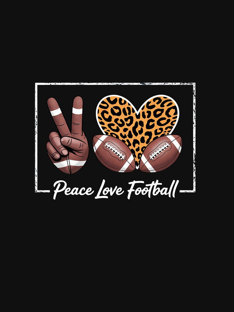 Peace Love Football Mom Game Day Sports Go Cheer Season by HardcoreTour