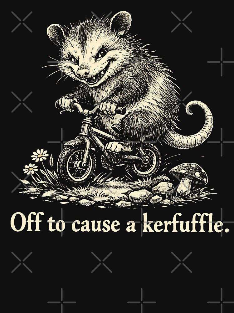 Off To Cause A Kerfuffle Groundhog Funny Opossum by will freed18