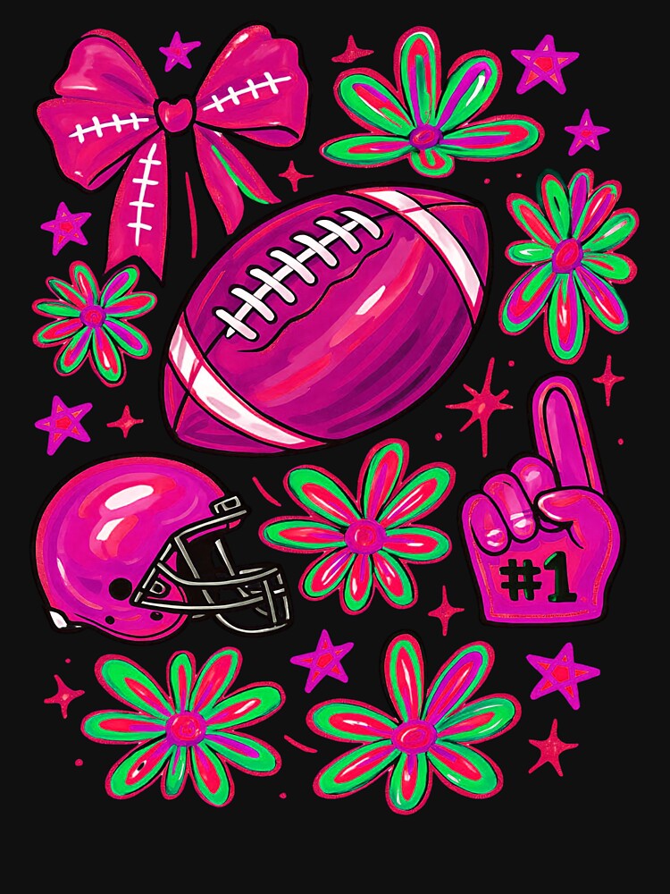 Football Coquette Bow Pink Football Fall by BornBorn