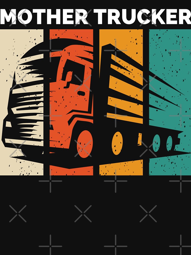 Mother Trucker, Trucker Girl, Lady Truck Driver, Retro, Distressed by Anniko Art Studio