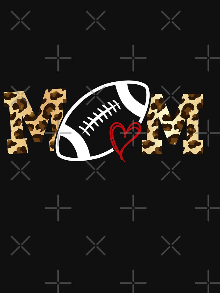 Football Mom leopard Football Love Football Player on black by shirtscom