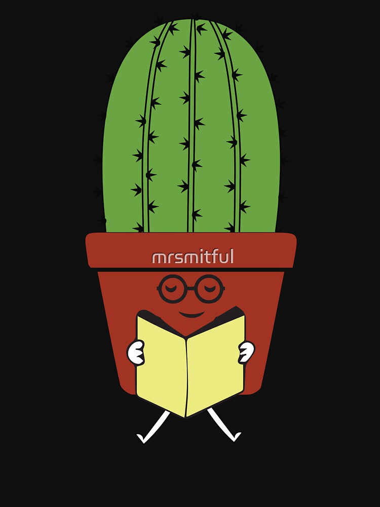 Cute Cactus Reading Books Funny Book Lover Reader Bookworms by mrsmitful