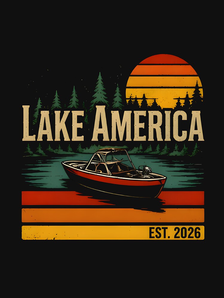 Lake America Vintage Boat Tee by PixelForge11