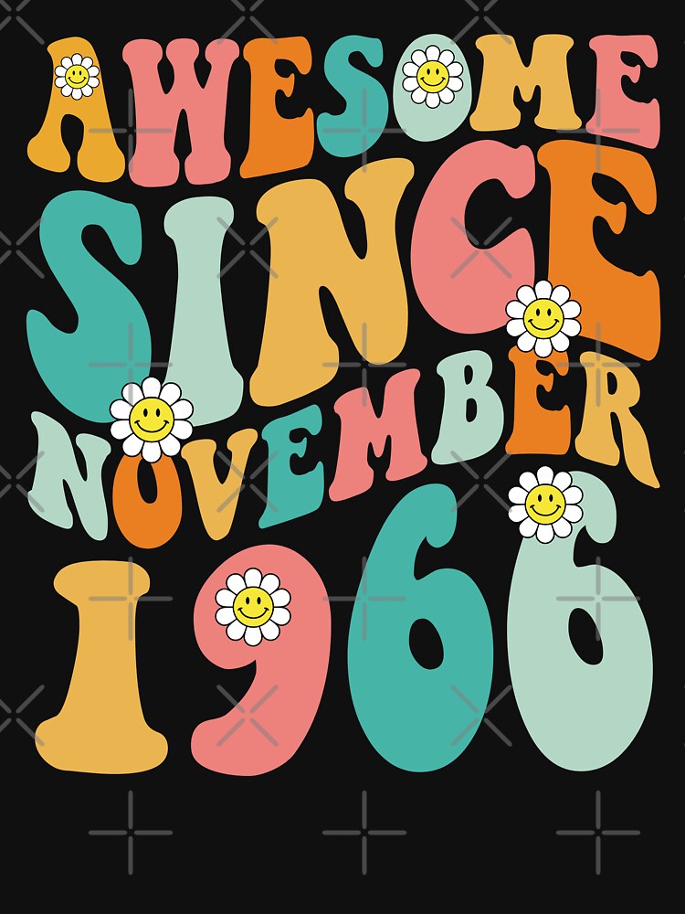 Awesome Since November 1966 | Made In 1966 | Retro Groovy Birthday by Christina-grich