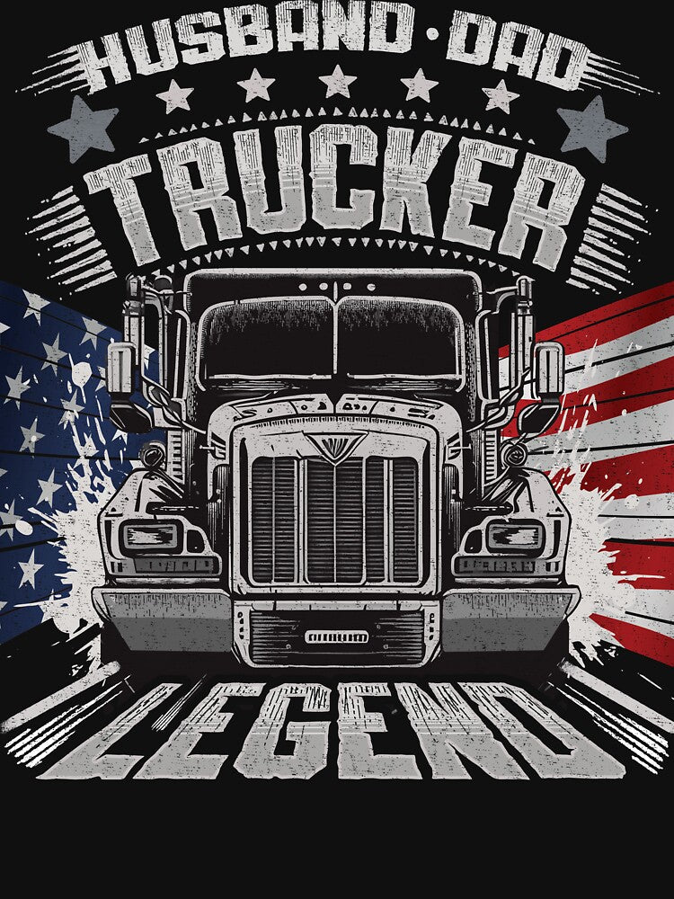 Husband Dad Trucker Legend - Funny Trucker by VichallanStudio