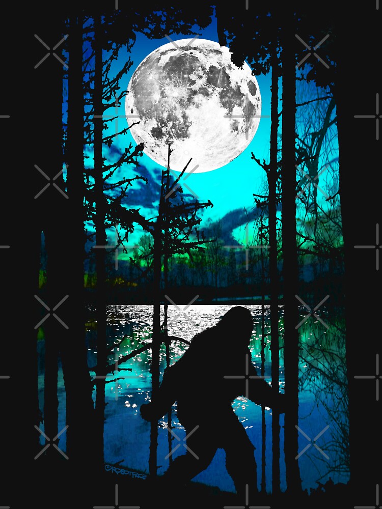 Bigfoot Moon by ROBOTFACE T-Shirts