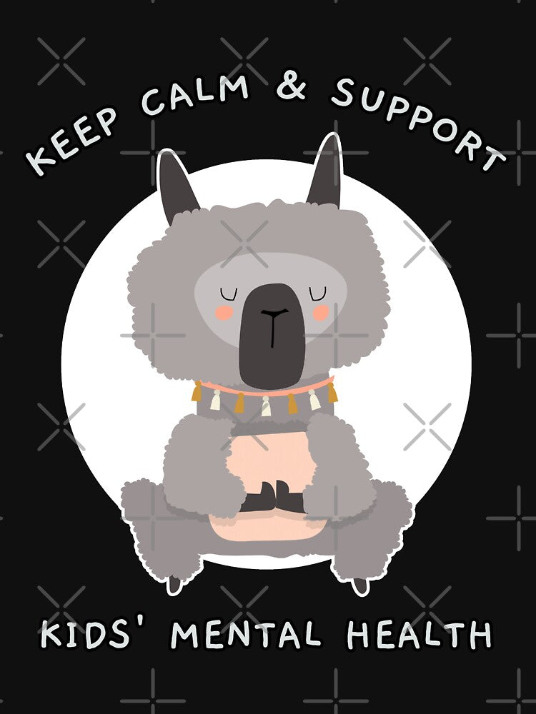 Keep Calm and Support Kids’ Mental Health Cute Llama by Winter--Flowers