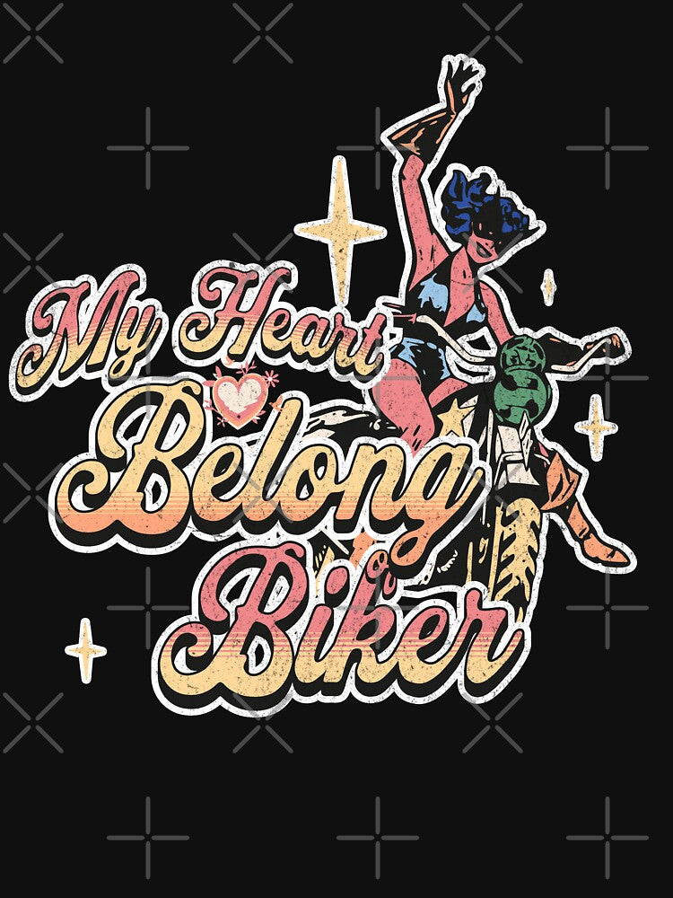 Vintage My Heart Belong Biker Matching Women's Biker Squad by Jolycoco