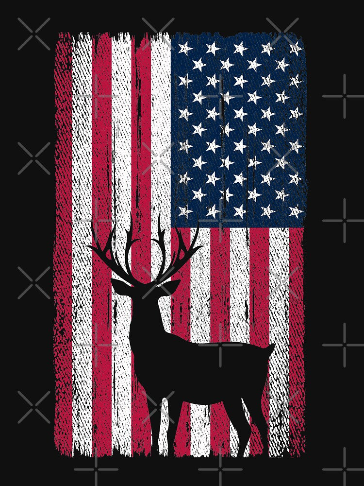Retro Deer Hunting American Flag by ACHRAF877
