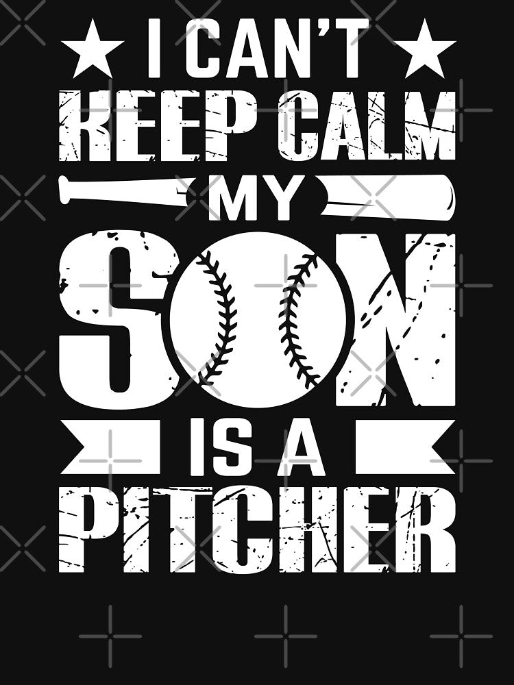 My Son is a Pitcher Baseball Retro  Sport Art by Back2Collage