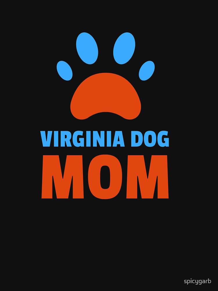 Virginia Dog Mom Blue Orange Paw by spicygarb