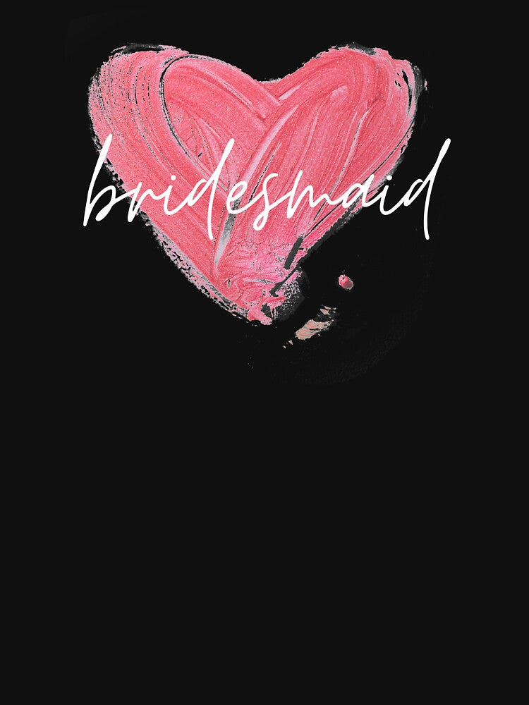 Bridesmaid White Print with Pink Heart Logo by AriesRising-