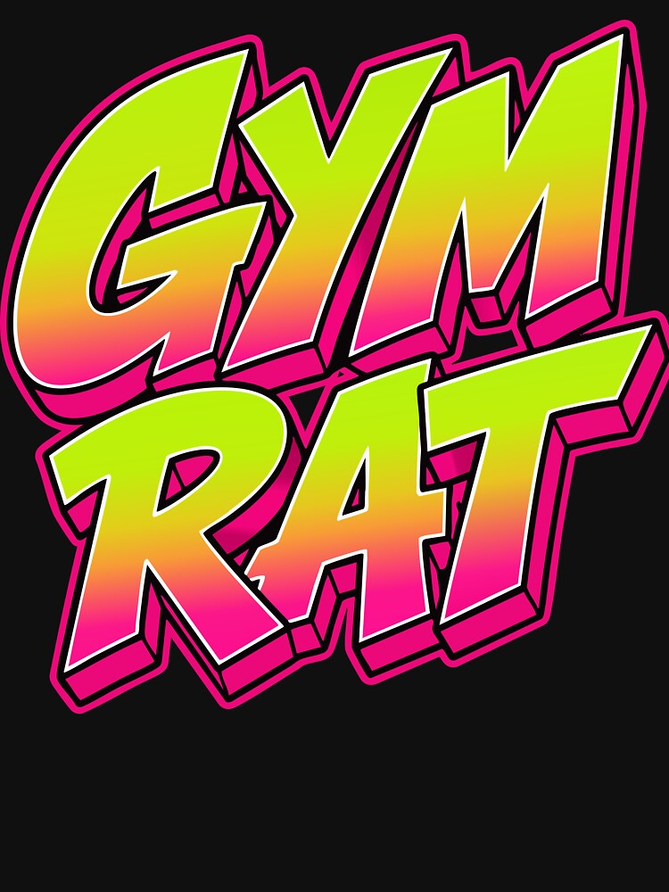 Gym Rat Neon Graffiti – Lime to Hot Pink Gradient Fitness Design by ShirtRemarks