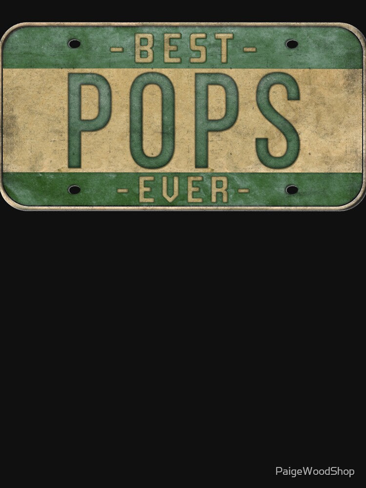 Best Pops Ever Vintage Car Plate Father's Day Grandpa by PaigeWoodShop