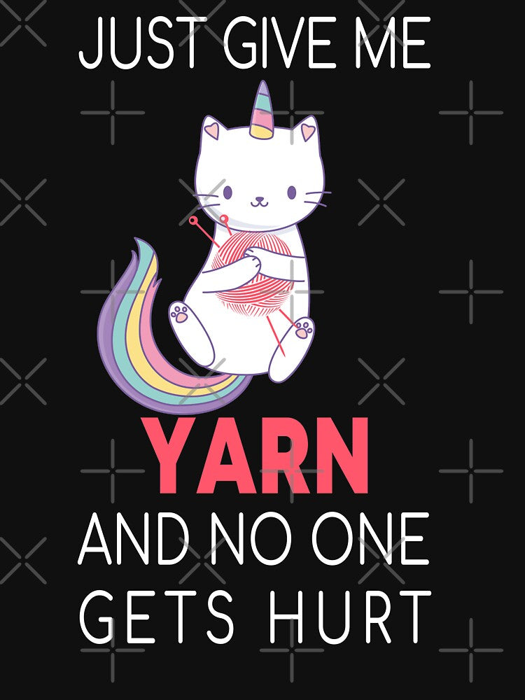 just give me yarn and no one gets hurt, Knitting Yarn Funny, for my grandmother knitting, grandma birthday by Shozon