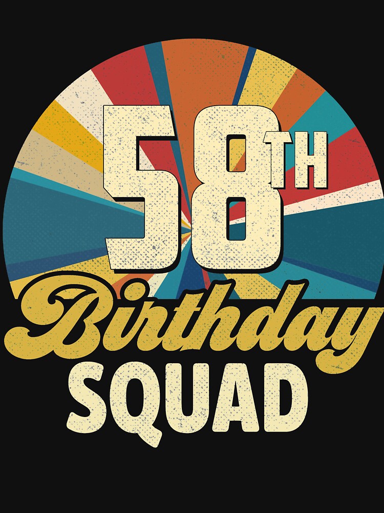 Retro Vintage Style 1961 58th Birthday Squad 58 Years Old by DavidWGreg
