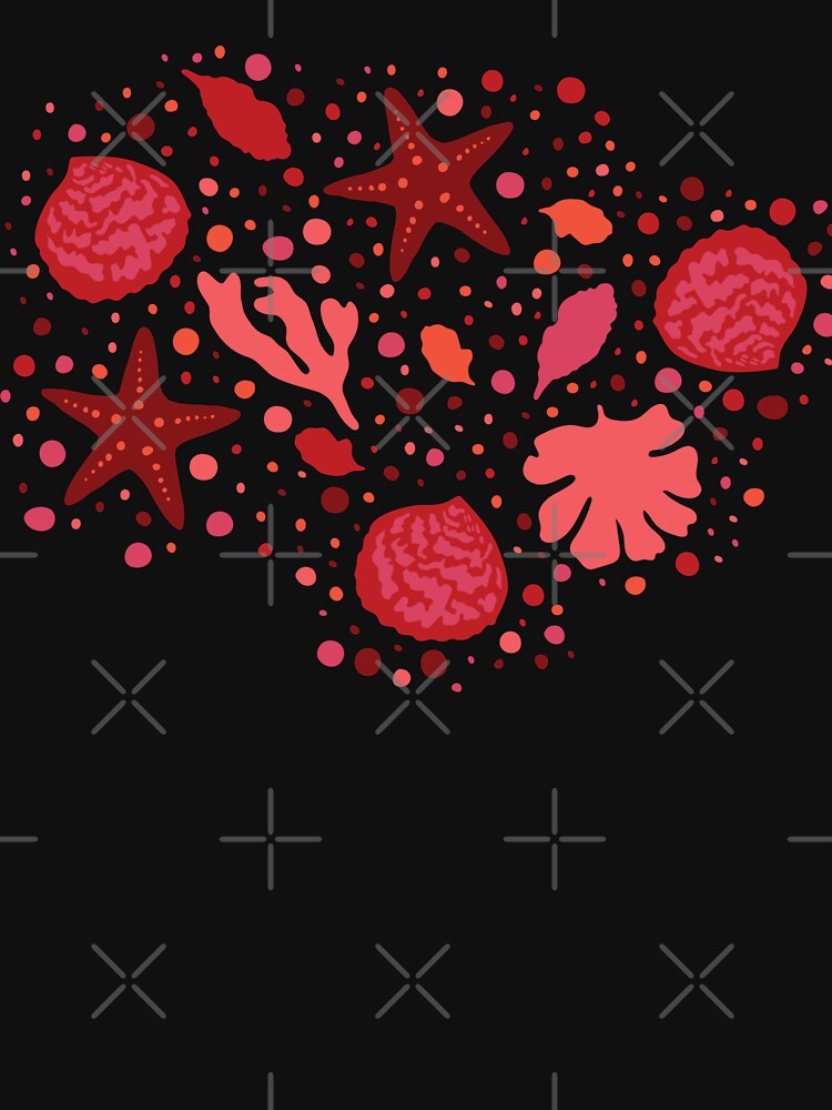 Ocean lover with Our Ocean-Inspired Red and Black Aesthetic, sea coral, sealife, red hues, orange, dark by blomastudios